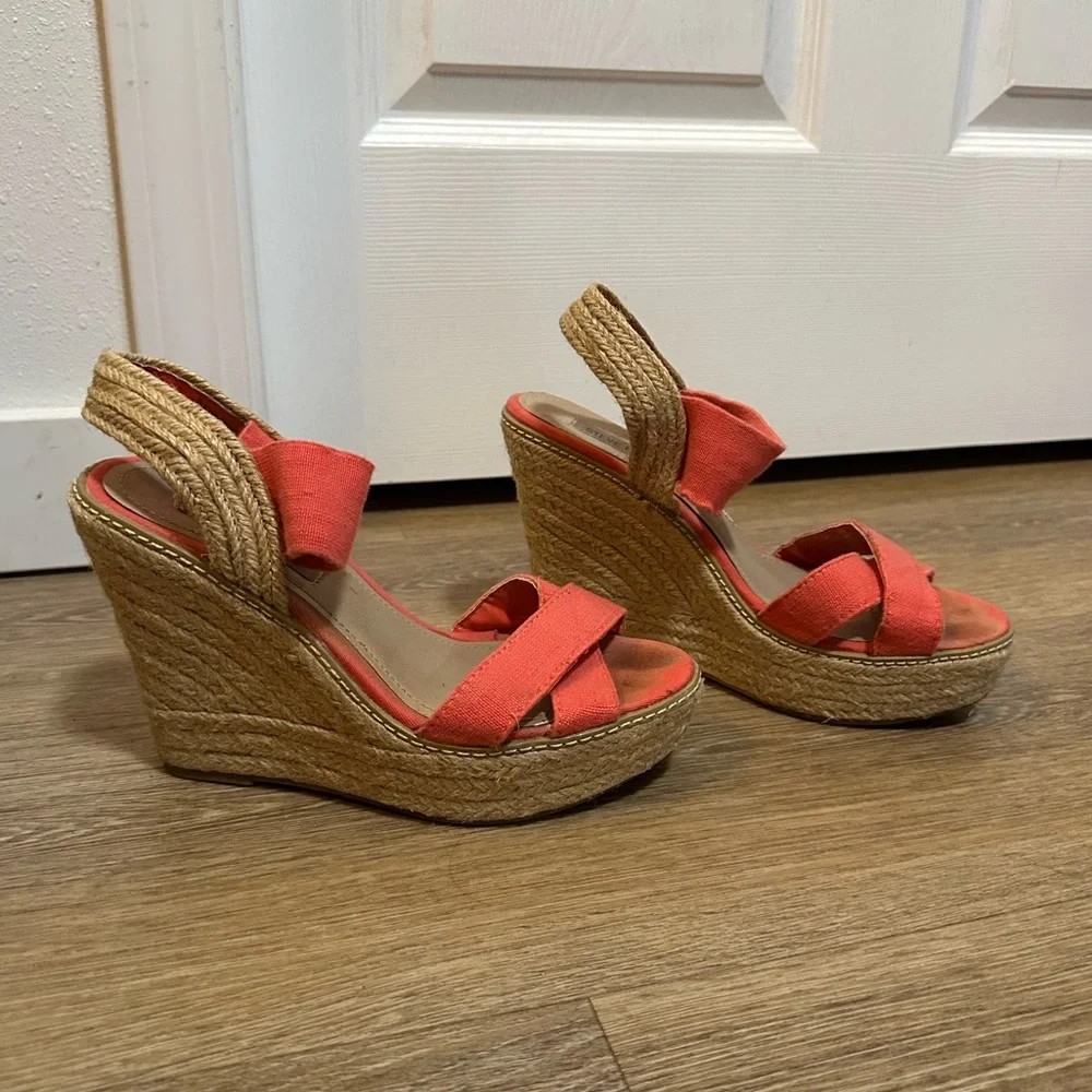 Steve Madden Coral Crossover Strap Woven Wedge Womens 8.5